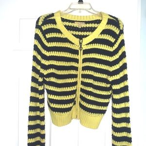 yellow and blue sweater size medium